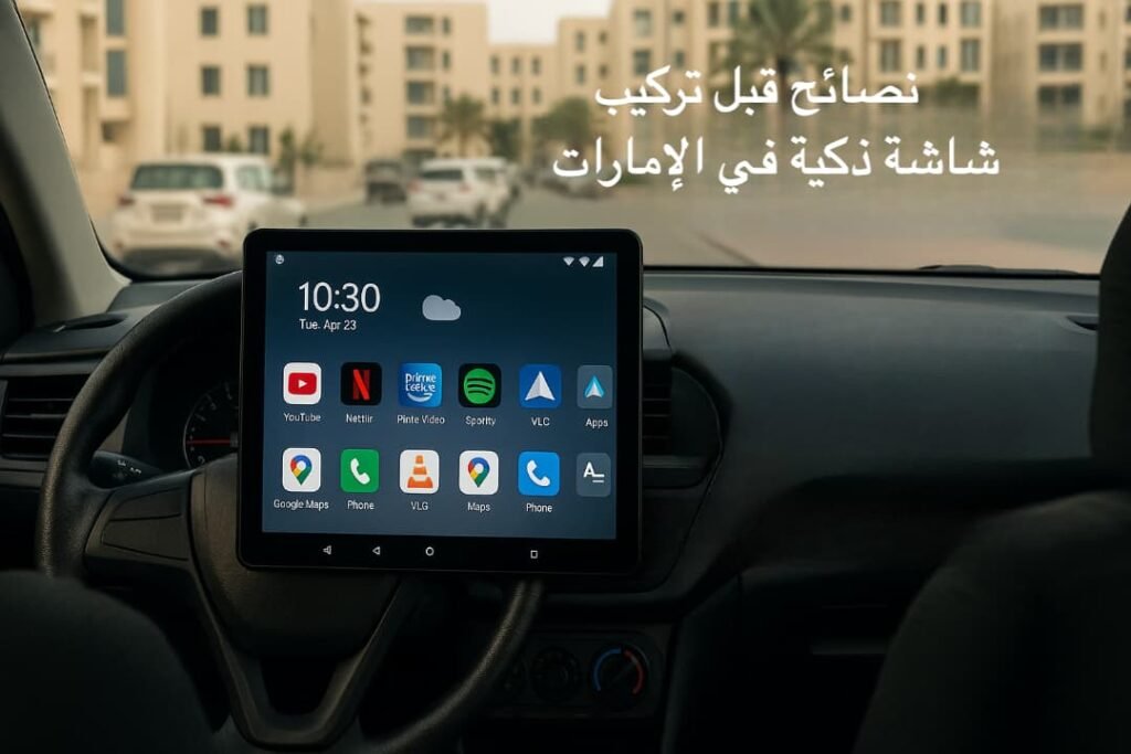 نصائح قبل تركيب شاشة سيارة ذكية في الإمارات